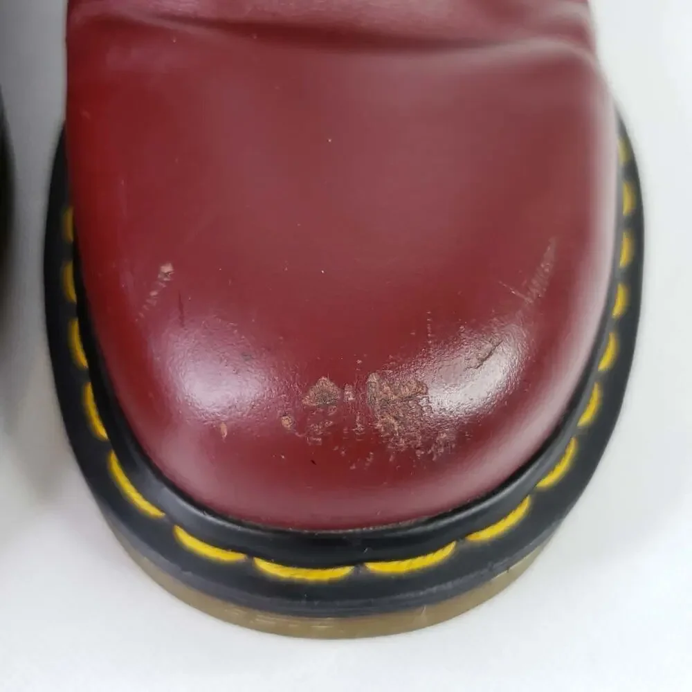 Dr Doc Martens Combat Boots Mens Size 10 1460 Oxblood Cherry Red Lace Up